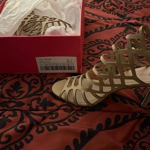 Beige heels. Size 11 worn once! Purchased from company called Just Fab.